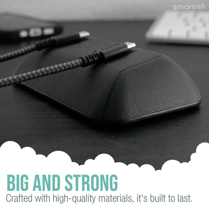 Smartish ® Magnetic Cord Holder - Bigger Cable Wrangler Organizer with Magnet Clips for Charger Management on Desktop, Nightstand - Holds 6+ Cables - Black Tie Affair - Image 3